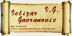 Velizar Gavranović vizit kartica